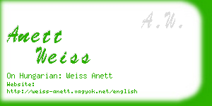 anett weiss business card